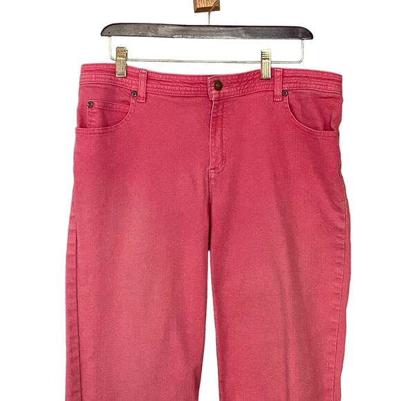 Liz Claiborne Vintage Woman's Size 14 Petite Straight Leg Fit Pink Denim Jeans - Picture 5 of 14
